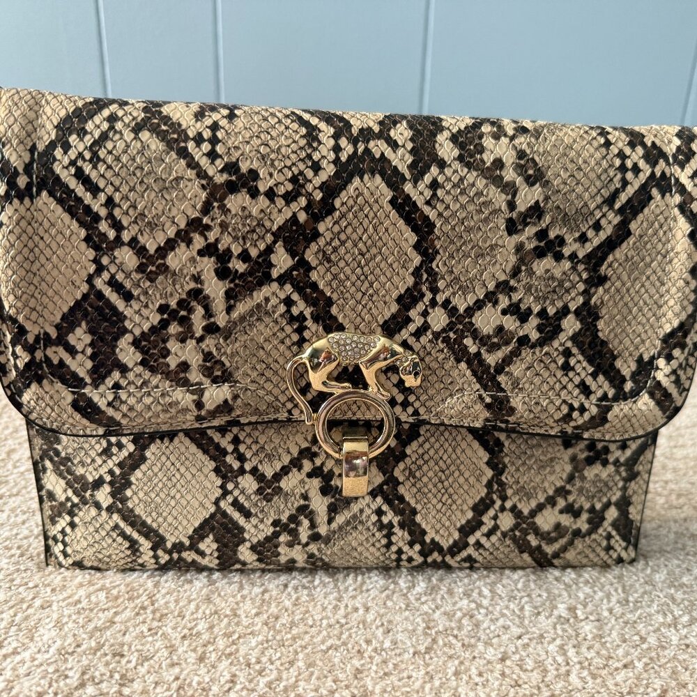 Snakeskin Print Clutch/Evening Bag